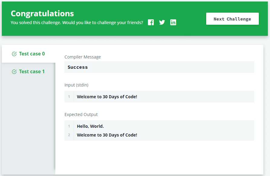 The Output of Hello World Hackerrank Solution